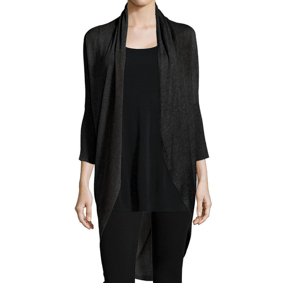 Fine Tencel Alpaca Open Front Cocoon Long Cardigan